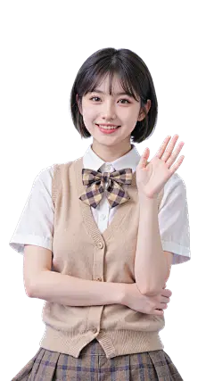 人物系列写实感穿着制服的女孩招手元素