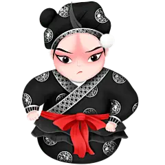 手绘-京剧文化人物贴纸1
