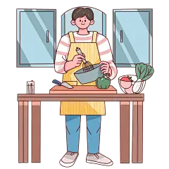 描边插画-宅男人物常规贴纸