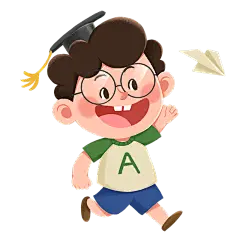 卡通风儿童节人物插画-纸飞机