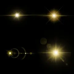 黄色梦幻光影光点光效元素