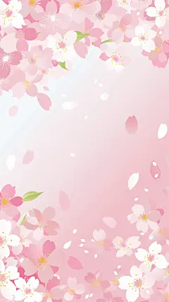 植物樱花插画花瓣背景场景图片素材