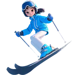 冬天通用皮克斯潮酷滑雪人物素材