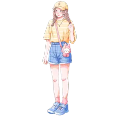 手绘-二次元动漫人物插画-女生5