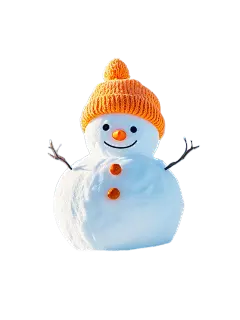 冬天卡通感伪3D雪人元素