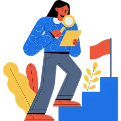 扁平风矢量人物学习场景-观察