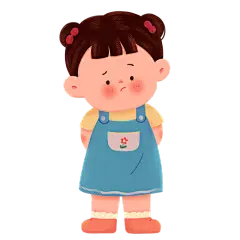 手绘-儿童教育人物插画-不开心