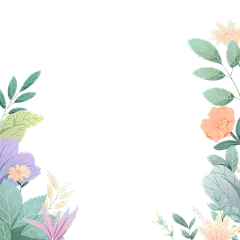 清新插画植物花朵花卉边框