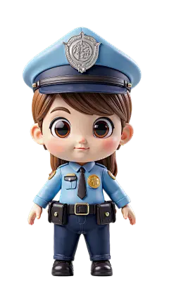 人物系列3D风可爱感Q版警察元素