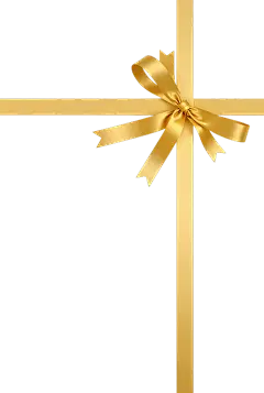 常规内容-装饰系列轻奢感十字交叉蝴蝶结金色礼物包装带元素