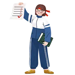 手绘-高考人物形象贴纸-炫耀