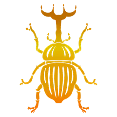 矢量-金箔元素贴纸-屎壳郎