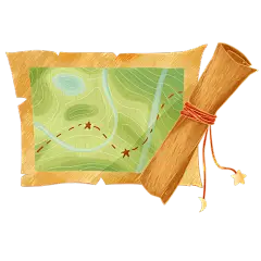 手绘-露营旅游元素贴纸-地图1