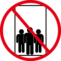 图标系列扁平风黑红禁止超载电梯安全图标元素