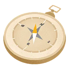手绘-旅行元素贴纸套系-指南针