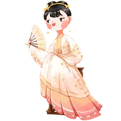 手绘-中国风汉服人物插画贴纸3