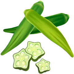 手绘-蔬菜美食元素贴纸-秋葵
