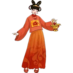 中国风人物手绘系列-女生