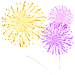 装饰系列弥散风光感多簇烟花+焰火元素