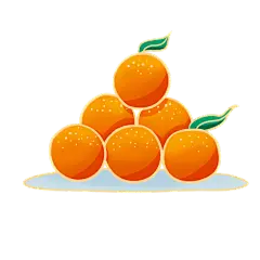 卡通感春节橘子元素贴纸
