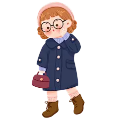 手绘卡通儿童人物插画-小女孩