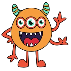 撞色简笔画动物怪兽贴纸-SVG1