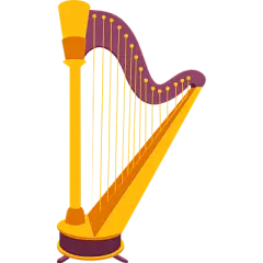 原创卡通手绘风格-箜篌