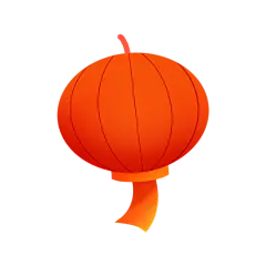 卡通感春节灯笼元素贴纸