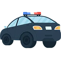 手绘-警车扁平贴纸9