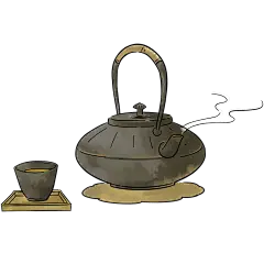 饮品系列手绘水彩茶相关器具元素