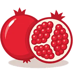 常规内容-美食系列卡通果蔬石榴插画