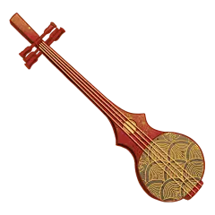 手绘-传统乐器贴纸-琵琶