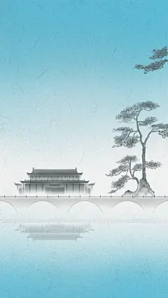 立冬弥散肌理建筑树渐变背景