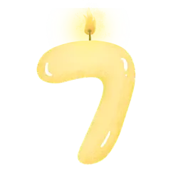 手绘生日蜡烛数字贴纸
