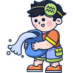 MBE风-十二星座幼儿插画-水瓶座
