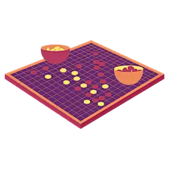 手绘-扁平风桌游元素贴纸-围棋