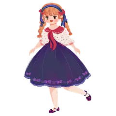 手绘-女孩人物速涂风贴纸