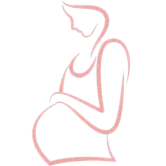 图标系列手绘风线条感站立孕妇侧面粉色系剪影元素