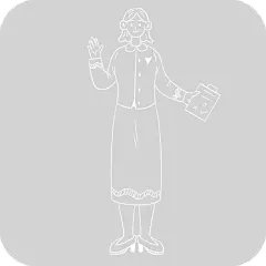 粉笔画上课美女老师人物贴纸2