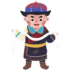 手绘少数民族人物插画5