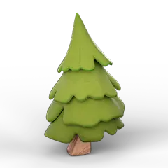 绿色清新的3D树木元素