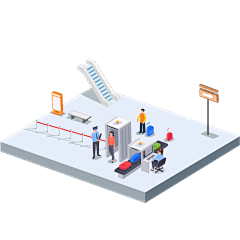 2.5D-交通场景-地铁/动车安检元素贴纸