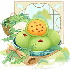 二十四节气青团美食组合元素素材