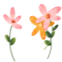 春天春季扁平风弥散风花卉植物元素素材