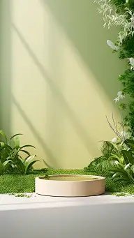 通用电商简约风绿植植物静态场景背景