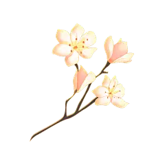 卡通感高考花元素贴纸