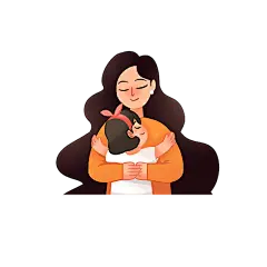 卡通感母亲节母女元素贴纸
