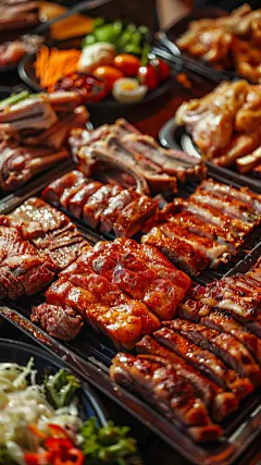 写实满桌美食图片