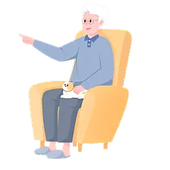 卡通感重阳节男性元素贴纸