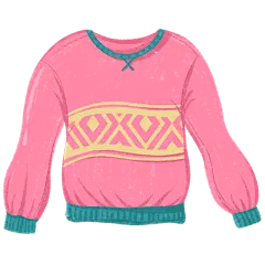 粉色卡通少女毛衣